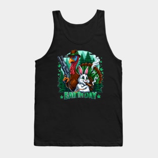 Rabbit Fury: Stylish Cat With Gun Tank Top